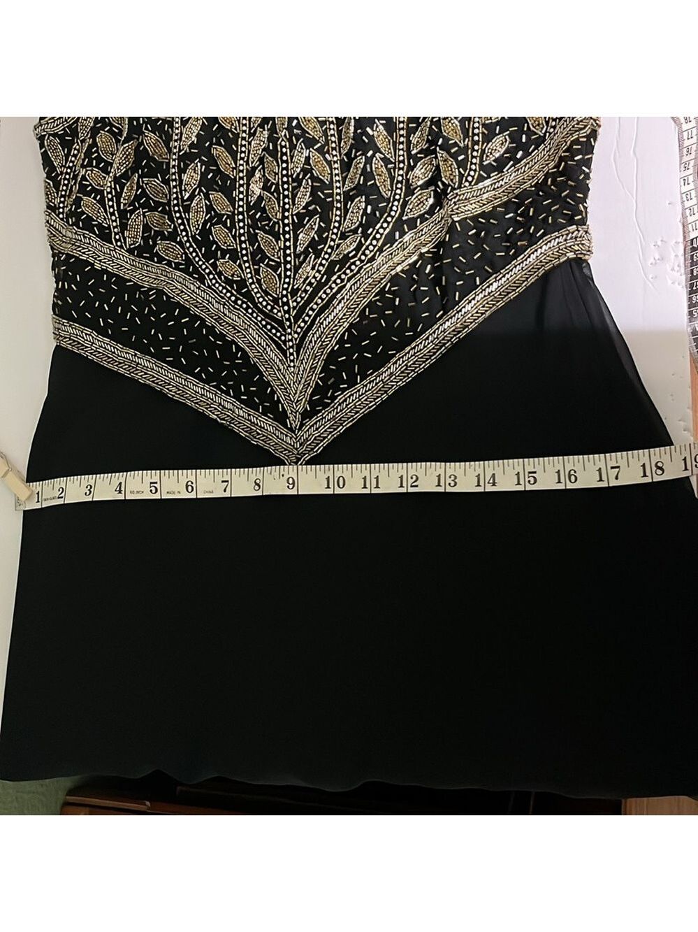 Vintage Black and Gold Beaded Long Formal Dress by Scala - Picture 13 of 13